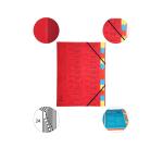 Trieur agrafé avec élastiques 24 compartiments - Rouge