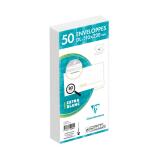 Paquet de 50 Enveloppes Blanches DL-110x220 mm - Précasées - Auto-Adhésives - 80g/m2 - Blanc