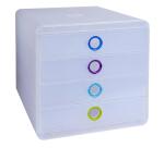 Module de classement Pop-Box 4 tiroirs Chromaline - Couleurs assorties
