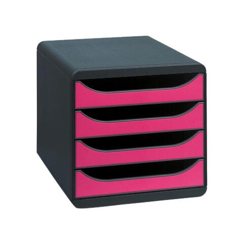 Módulo individual BIG-BOX para documentos A4 + con 4 cajones, ultra-rígido y con stop de seguridad y con stop de seguridad - IDERAMA - Frambuesa