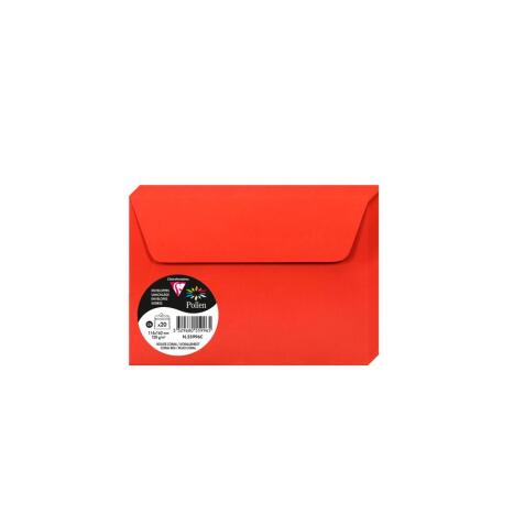 Paquet de 20 enveloppes Pollen 114x162mm 120g/m2 - Rouge corail
