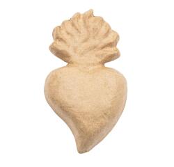 Ex-voto coeur avec flamme - Kraft