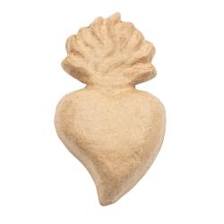 Ex-voto coeur avec flamme - Kraft