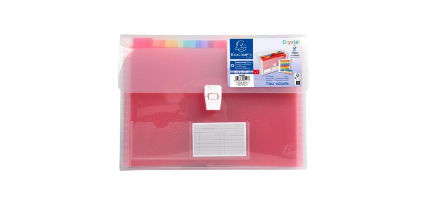 Clasificador/maletín Exacompta 13 compartimentos en polipropileno Crystal - 33x25cm