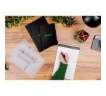 Greenpad bloc agrafé recyclé et recyclable en carte souple 350 g/m2 - N°18 21x29,7 cm 70 feuillets Ligné - Papier Clairefontaine recyclé 90 g/m2 - Noir - New - Noir