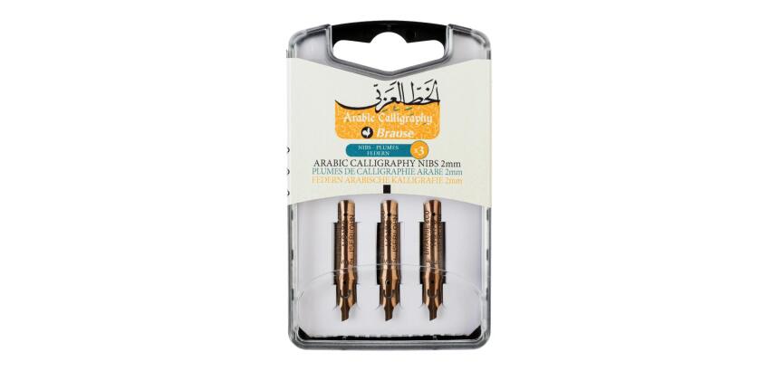 Boite de 3 plumes de calligraphie arabe