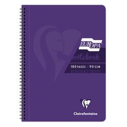 Cahier reliure intégrale EUROPA GLOSSY A4 180 pages détachables micro-perforées ligné + marge