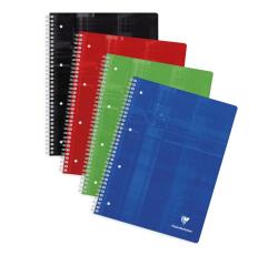 Cahier reliure intégrale A4+ 240 pages détachables perforé 4 trous petits carreaux + marge et cadre en-tête 4 couleurs de papier Couleur aléatoire - Assortis
