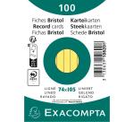 Fichas de cartulina bristol 205 g/m2 - Rayado - 74x105 mm - Amarillo