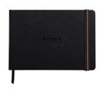Rhodia Touch - Calligrapher Book - brochure rembordé rigide A5 paysage 64p uni papier simili Japon naturel 250g - Noir