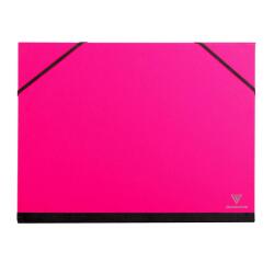 Carton à dessin Couleur à élastiques 28x38cm - Rose fuchsia