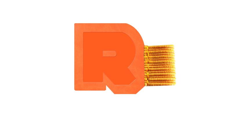 Rhodiarama porte-stylo autoadhésif 4x3 cm pour blocs carnets et agendas - Tangerine