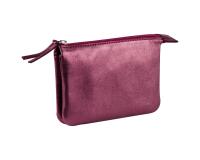 CUIRISÉ Petite Pochette 2 compartiments 13x9 cm - Cerise
