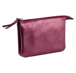 Clairefontaine CUIRIS# Small Two-Compartment Pouch - 13x9cm - Cherry