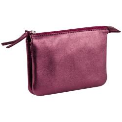 CUIRISÉ Petite Pochette 2 compartiments 13x9 cm - Cerise