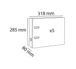 Lot de 5 classeurs à levier intérieur et extérieur en polypropylène - dos de 80mm - mécanique Prem'Touch - A4