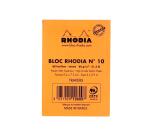 Bloc agrafé Rhodia N°10 5,2x7,5 cm 80 feuillets ligné 80g - Orange
