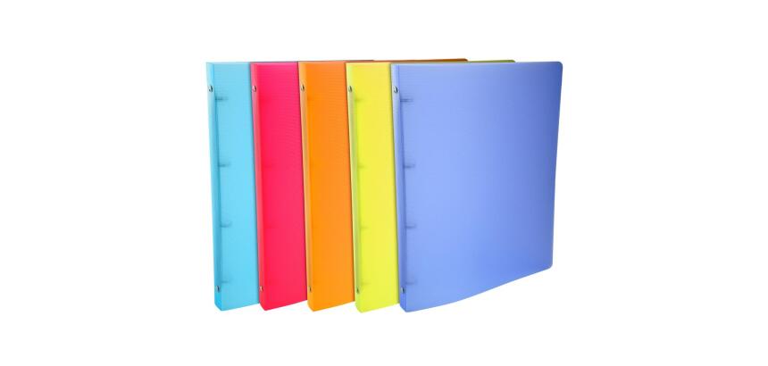 Classeur 4 anneaux 15 mm polypropylène 8/10e Linicolor - A4 - Couleurs assorties