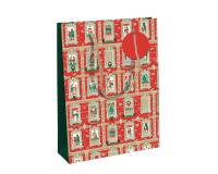 Façades de Noël, sac large 26,5x14x33 cm - Rouge/vert
