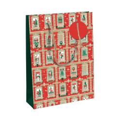 Façades de Noël, sac large 26,5x14x33 cm - Rouge/vert