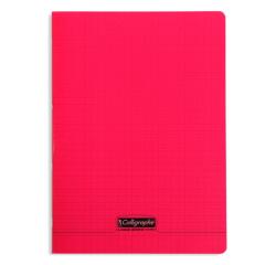Cahier piqué 8000 POLYPRO A4 140 pages grands carreaux 90 g - Rouge