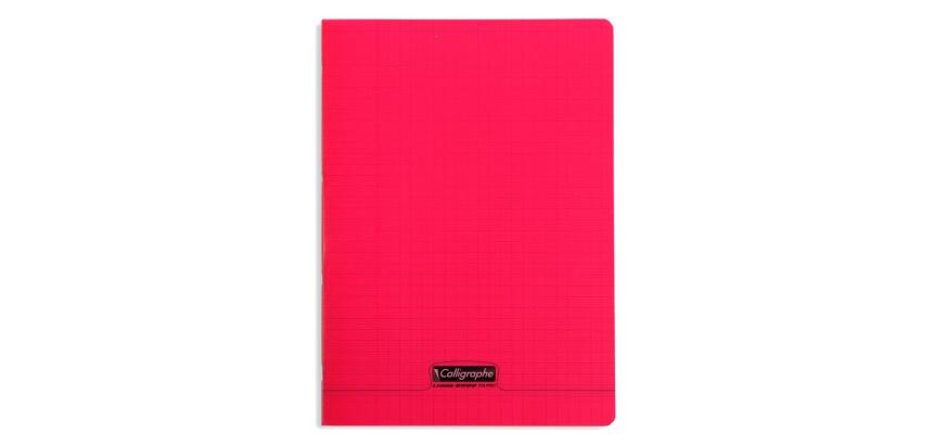 Cahier piqué 8000 POLYPRO A4 140 pages grands carreaux 90 g - Rouge
