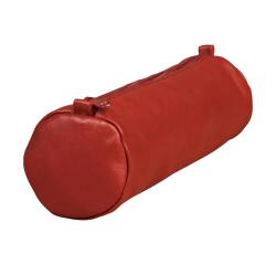 Trousse en cuir Age Bag ronde 21xØ6 cm - Rouge