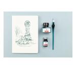 Cahier A5 ligné - Fontaine des Quatre Parties du Monde - 32 pages - Bleu/Vert - New - Bleu vert