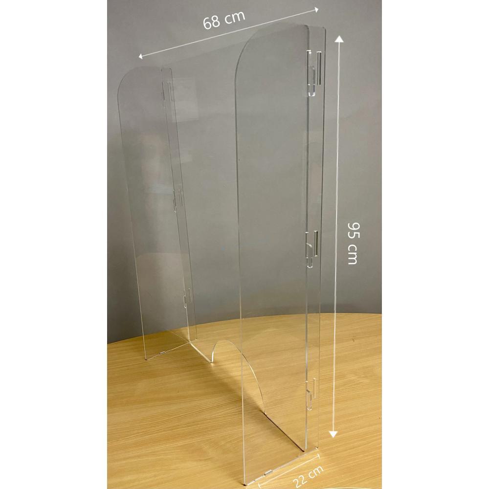 Exacompta - réf. 80058D - ExaScreen Barrière de protection contre les éternuements et les postillons - Vitrine Pare-Haleine ou hygiaphone de comptoir (à poser) H95cmxL68cm - Cristal