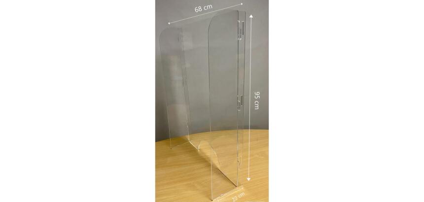 Exacompta - réf. 80058D - ExaScreen Barrière de protection contre les éternuements et les postillons - Vitrine Pare-Haleine ou hygiaphone de comptoir (à poser) H95cmxL68cm - Cristal