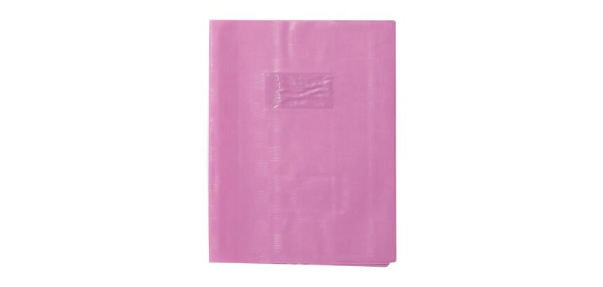 Protège-cahiers grain madras avec rabats marque-pages PVC 22/100ème 17x22 cm