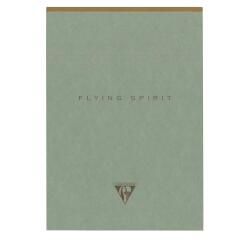 Flying Spirit Green bloc entoilé entête 14,8x21cm 140p détach. Ligné motifs assortis papier ivoire 90g - Vert de gris