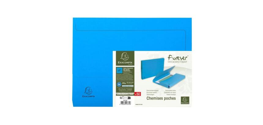 Paquet de 50 chemises poche coloris vifs Forever® - 24x34cm