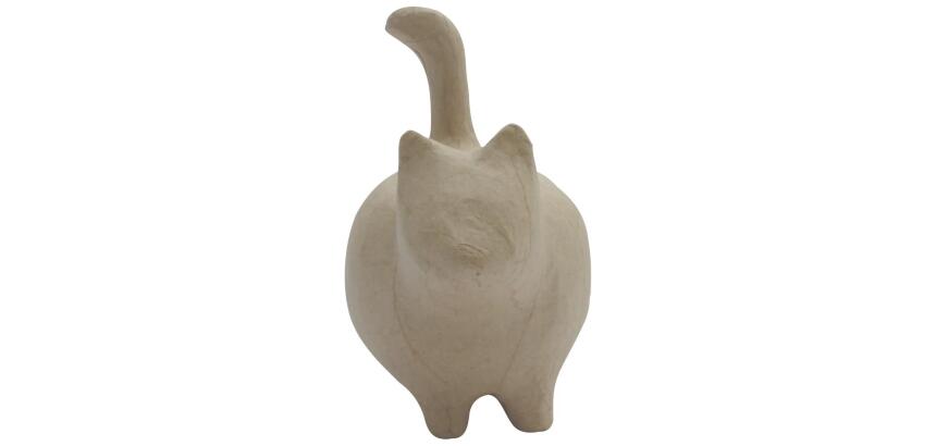 Tirelire chat debout 14x8,5x15cm - Kraft