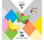 ORIGAMI, Pochette de 100 feuilles 80g/m² au format 12x12cm - Assortiment mixte