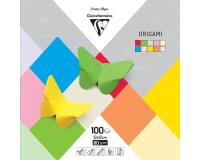 ORIGAMI, Pochette de 100 feuilles 80g/m² au format 12x12cm - Assortiment mixte