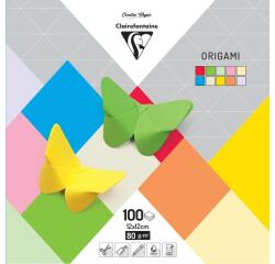 ORIGAMI, Pochette de 100 feuilles 80g/m² au format 12x12cm - Assortiment mixte
