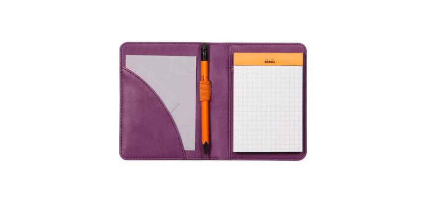 Rhodiarama livret porte-bloc N°11 pour bloc ou carnet format A7 - Violet