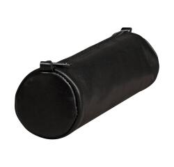 Trousse en cuir Age Bag ronde 21xØ6 cm - Noir