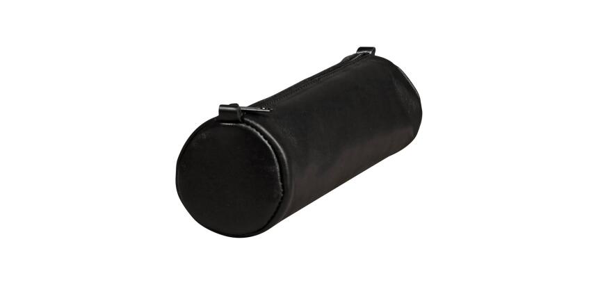 Trousse en cuir Age Bag ronde 21xØ6 cm - Noir