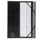 Clasificador Exacompta Ordonator con caballetes plastico y gomas alfabeticas 26 compartimentos AZ - Negro