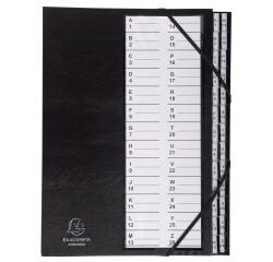 Sorteermap Ordonator® met alfabetische plastic ruiters - A tot Z - Zwart