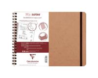 My.Notes Age Bag cahier reliure intégrale à marges détachables B5 paysage 120 pages détachables ligné + cadre en-tête - Tabac