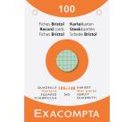 Étui de 100 fiches - bristol quadrillé 5x5 perforé 105x148mm - Couleurs assorties