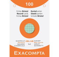 Fichas de cartulina bristol 205 g/m2 - Cuadri?cula taladros - 105x148 mm - Colores surtidos