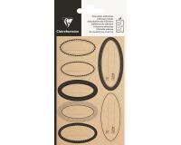 Etiquette Adhésive, Kraft ovale noir - Noir