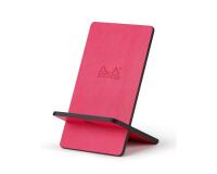 Rhodiarama support pour téléphone mobile simili cuir italien 13x8x8,5 cm - Framboise