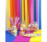 PAPIER CRÉPON IGNIFUGÉ, 10 bandes au format 5cmx10m - Assortiment mixte