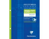 Feuillets mobiles sous étui 17x22 cm 200 pages perforées 2 trous petits carreaux