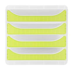 Módulo individual BIG-BOX para documentos A4 + con 4 cajones, ultra-rígido y con stop de seguridad y con stop de seguridad - CHROMA LINE (translucido)